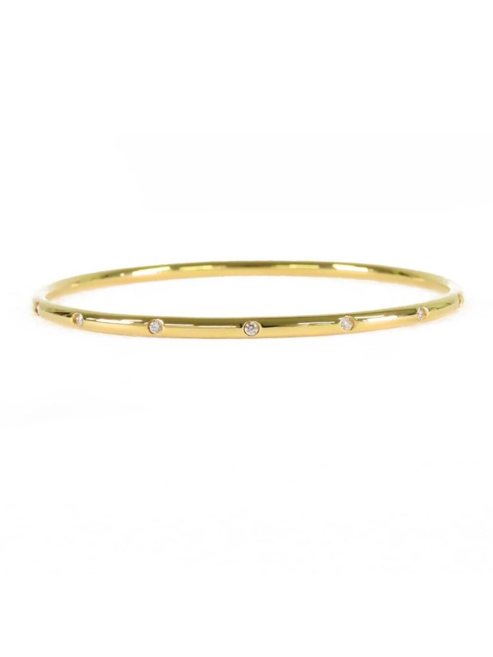 Tiffany & Co Bangle Bizzette Dots Yellow Gold 18K Diamond Bracelet